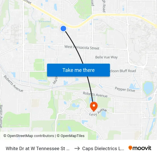 White Dr at W Tennessee St Nb to Caps Dielectrics Lab map