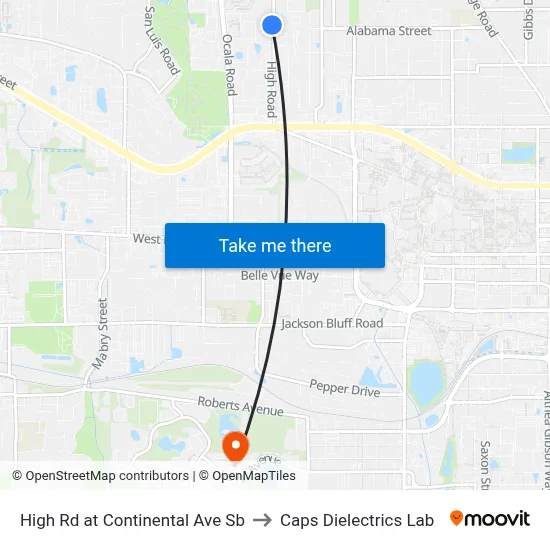High Rd at Continental Ave Sb to Caps Dielectrics Lab map