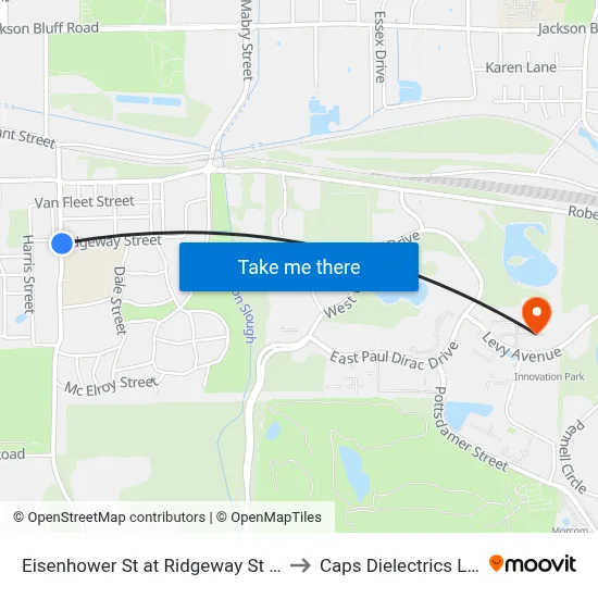Eisenhower St at Ridgeway St Nb to Caps Dielectrics Lab map