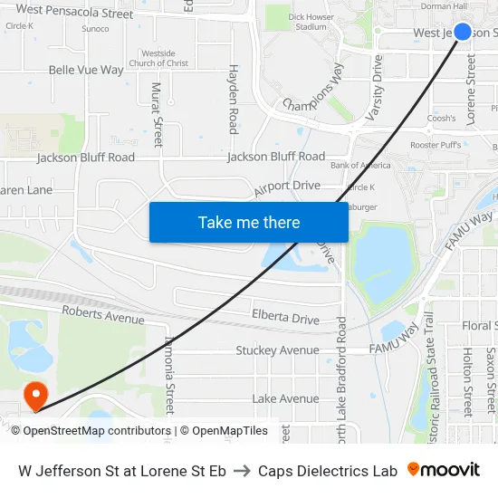 W Jefferson St at Lorene St Eb to Caps Dielectrics Lab map