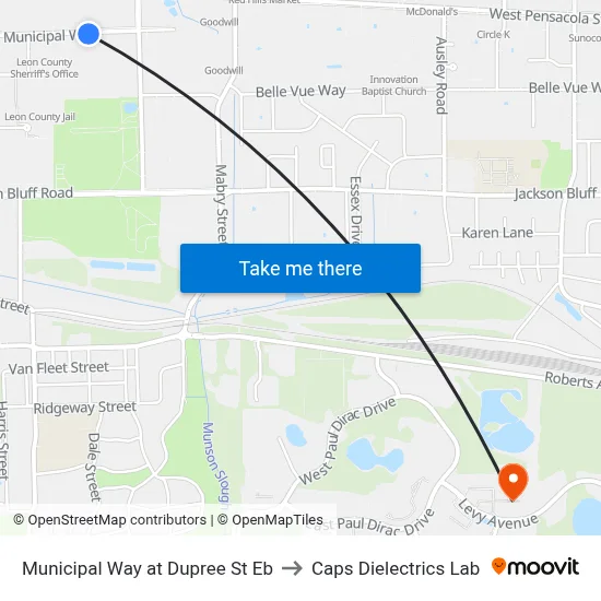 Municipal Way at Dupree St Eb to Caps Dielectrics Lab map