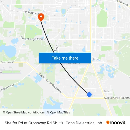 Shelfer Rd at Crossway Rd Sb to Caps Dielectrics Lab map