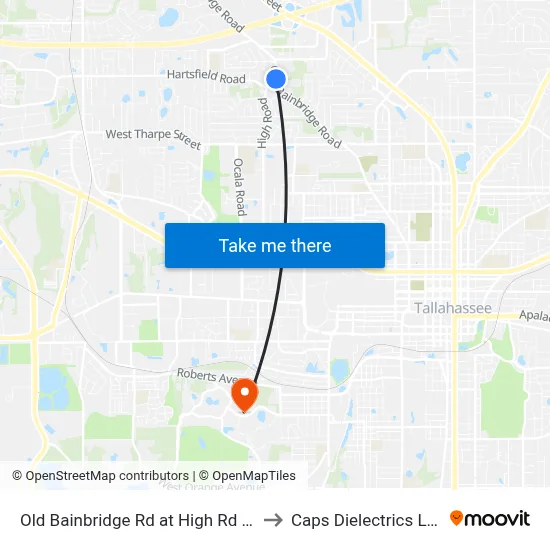 Old Bainbridge Rd at High Rd Sb to Caps Dielectrics Lab map
