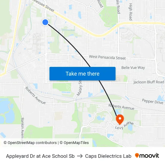 Appleyard Dr at Ace School Sb to Caps Dielectrics Lab map