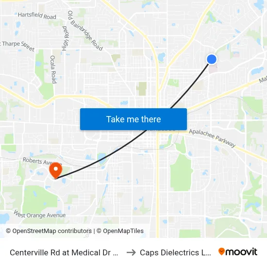 Centerville Rd at Medical Dr Nb to Caps Dielectrics Lab map