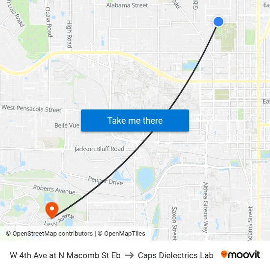 W 4th Ave at N Macomb St Eb to Caps Dielectrics Lab map