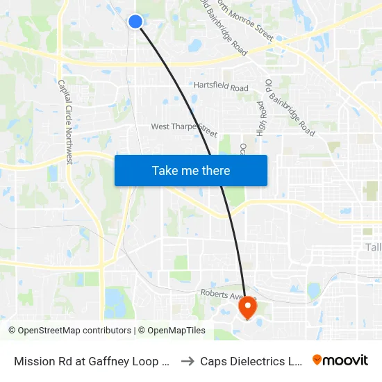 Mission Rd at Gaffney Loop Nb to Caps Dielectrics Lab map