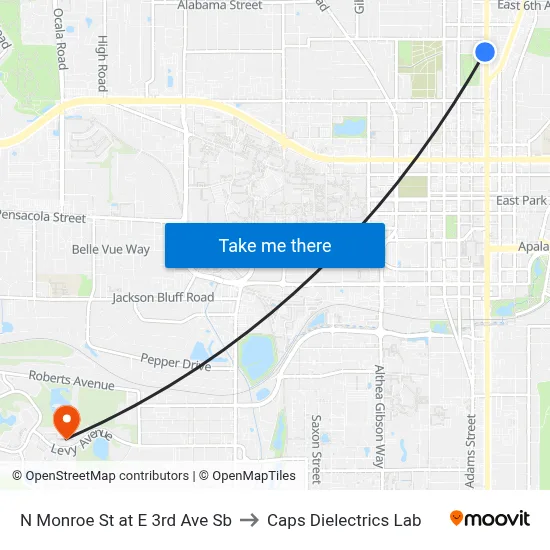 N Monroe St at E 3rd Ave Sb to Caps Dielectrics Lab map