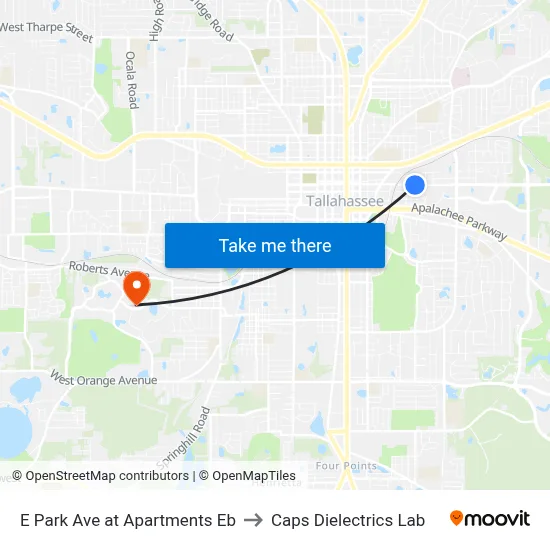 E Park Ave at Apartments Eb to Caps Dielectrics Lab map