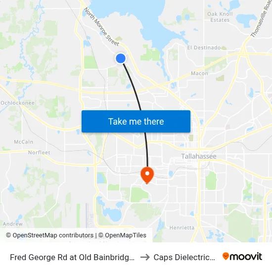 Fred George Rd at Old Bainbridge Rd Nb to Caps Dielectrics Lab map