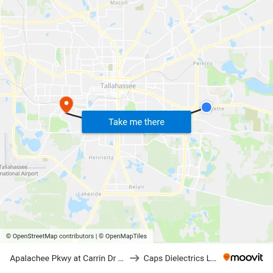 Apalachee Pkwy at Carrin Dr Eb to Caps Dielectrics Lab map