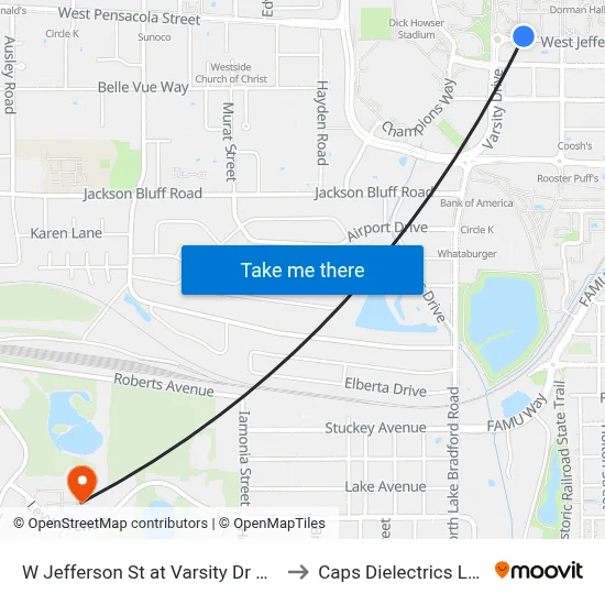 W Jefferson St at Varsity Dr Wb to Caps Dielectrics Lab map