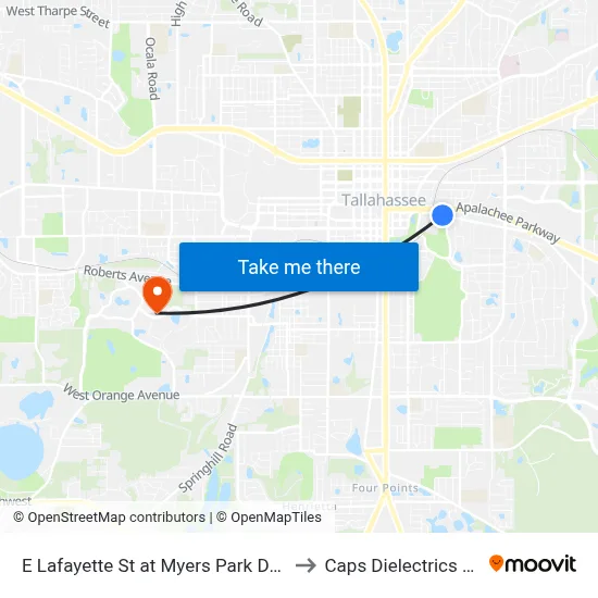 E Lafayette St at Myers Park Dr Wb to Caps Dielectrics Lab map