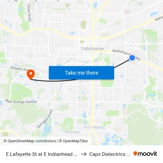 E Lafayette St at E Indianhead Dr Eb to Caps Dielectrics Lab map