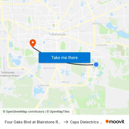 Four Oaks Blvd at Blairstone Rd Nb to Caps Dielectrics Lab map