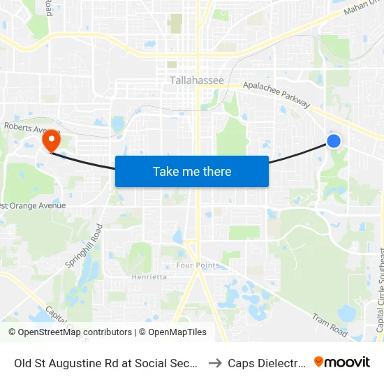 Old St Augustine Rd at Social Security Office Wb to Caps Dielectrics Lab map
