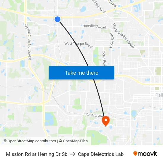 Mission Rd at Herring Dr Sb to Caps Dielectrics Lab map