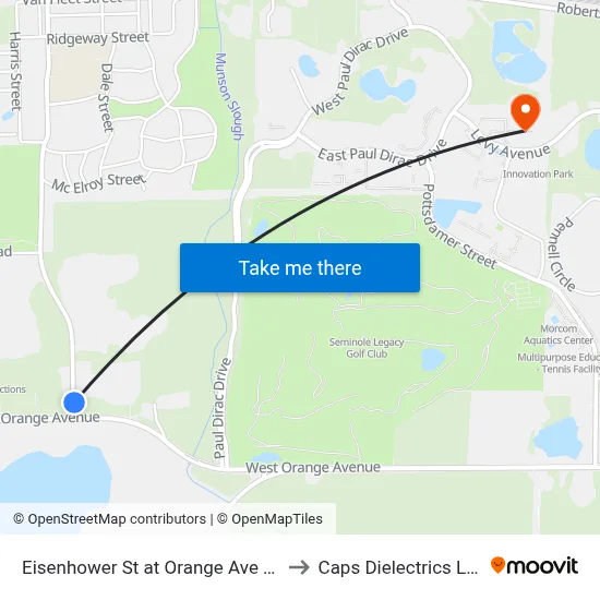 Eisenhower St at Orange Ave Nb to Caps Dielectrics Lab map