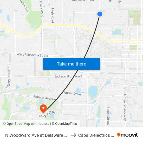 N Woodward Ave at Delaware St Nb to Caps Dielectrics Lab map