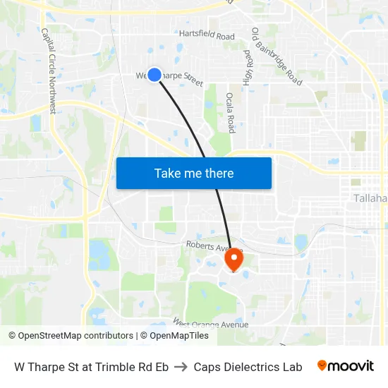 W Tharpe St at Trimble Rd Eb to Caps Dielectrics Lab map