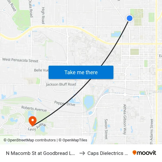 N Macomb St at Goodbread Ln Sb to Caps Dielectrics Lab map