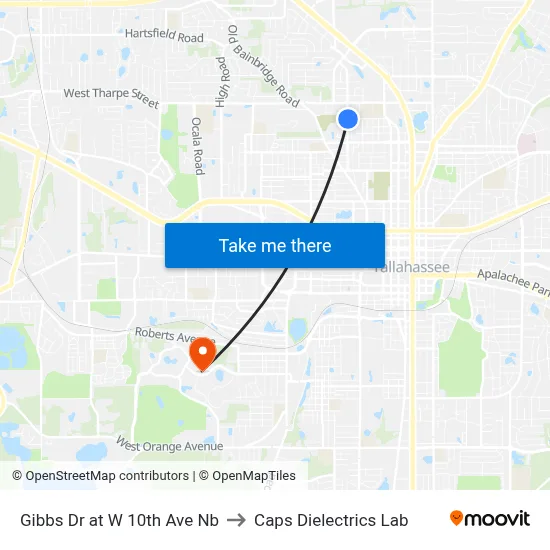 Gibbs Dr at W 10th Ave Nb to Caps Dielectrics Lab map
