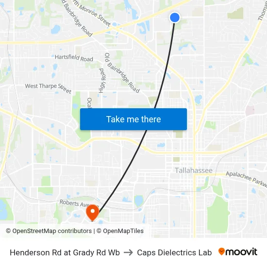 Henderson Rd at Grady Rd Wb to Caps Dielectrics Lab map