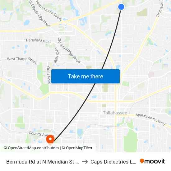 Bermuda Rd at N Meridian St Eb to Caps Dielectrics Lab map