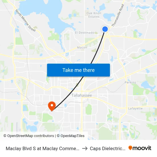 Maclay Blvd S at Maclay Commerce Dr Sb to Caps Dielectrics Lab map