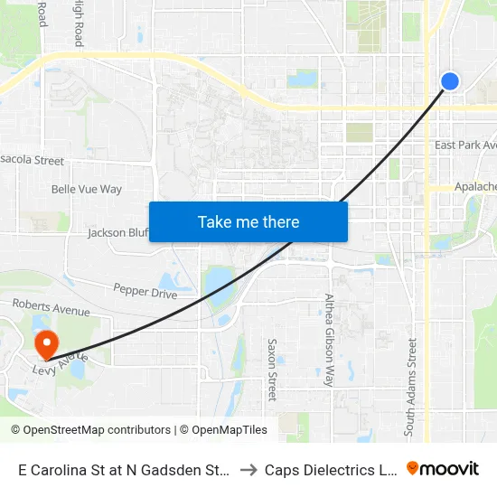 E Carolina St at N Gadsden St Eb to Caps Dielectrics Lab map