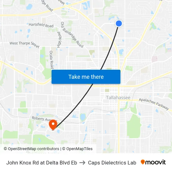 John Knox Rd at Delta Blvd Eb to Caps Dielectrics Lab map