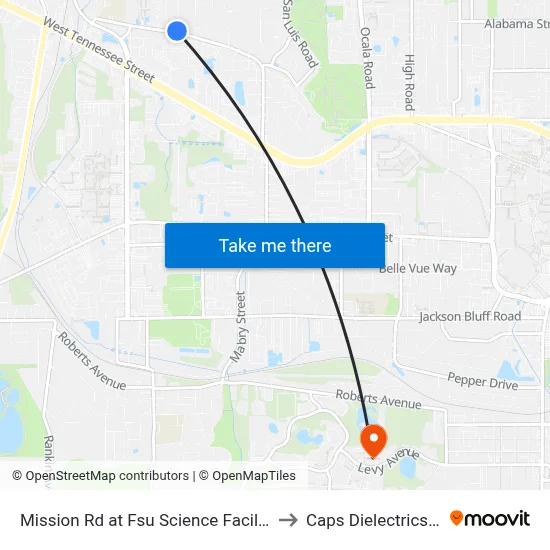 Mission Rd at Fsu Science Facility Wb to Caps Dielectrics Lab map