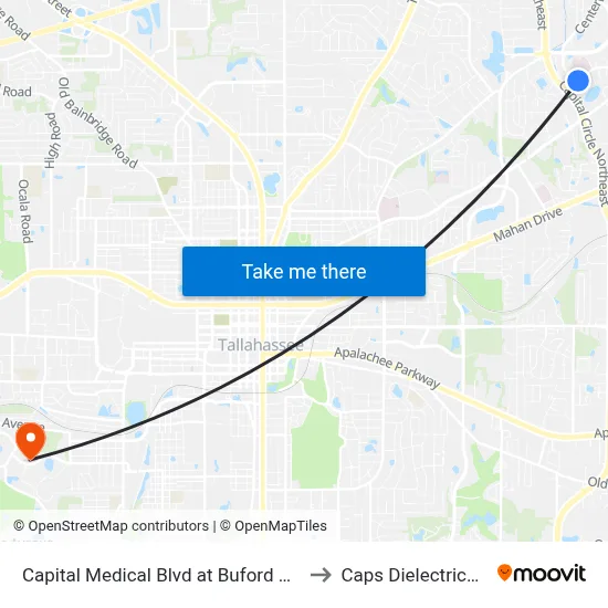 Capital Medical Blvd at Buford Blvd Wb to Caps Dielectrics Lab map