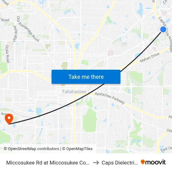Miccosukee Rd at Miccosukee Commons Dr Eb to Caps Dielectrics Lab map