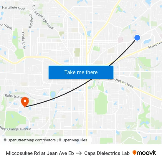 Miccosukee Rd at Jean Ave Eb to Caps Dielectrics Lab map