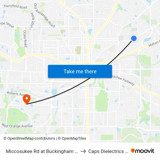 Miccosukee Rd at Buckingham Dr Eb to Caps Dielectrics Lab map