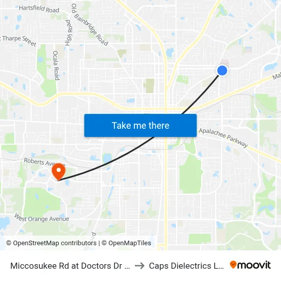Miccosukee Rd at Doctors Dr Eb to Caps Dielectrics Lab map
