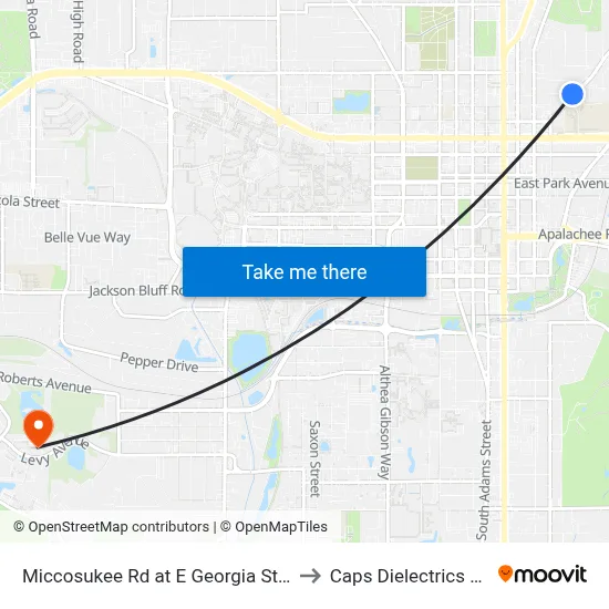 Miccosukee Rd at E Georgia St Wb to Caps Dielectrics Lab map