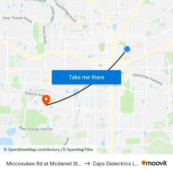 Miccosukee Rd at Mcdaniel St Eb to Caps Dielectrics Lab map
