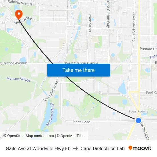 Gaile Ave at Woodville Hwy Eb to Caps Dielectrics Lab map