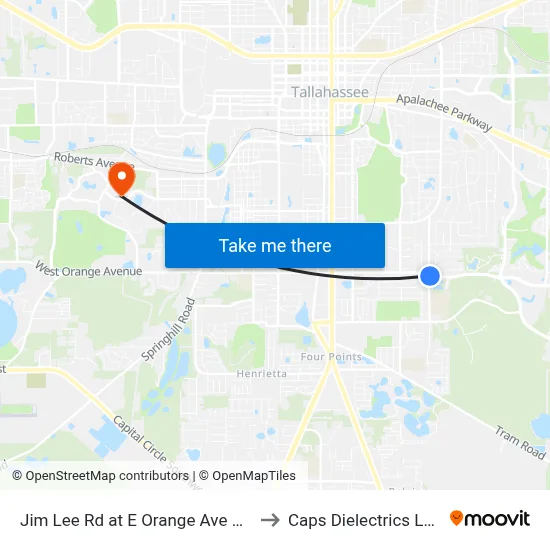 Jim Lee Rd at E Orange Ave Nb to Caps Dielectrics Lab map