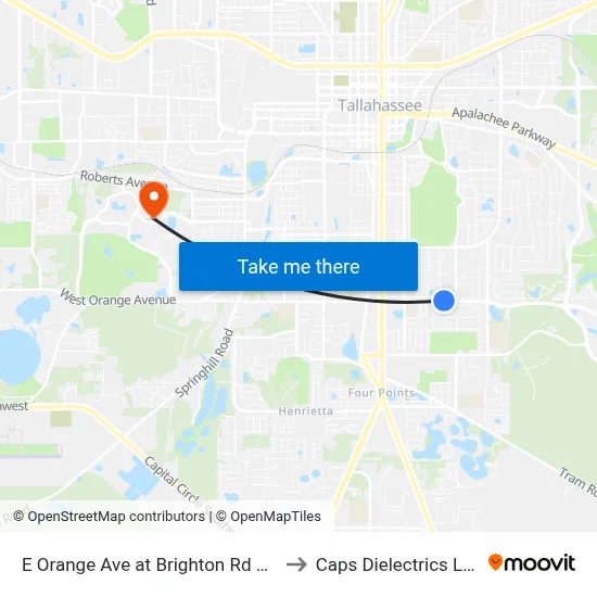 E Orange Ave at Brighton Rd Wb to Caps Dielectrics Lab map