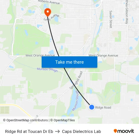 Ridge Rd at Toucan Dr Eb to Caps Dielectrics Lab map