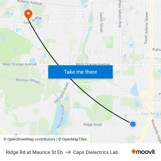 Ridge Rd at Maurice St Eb to Caps Dielectrics Lab map