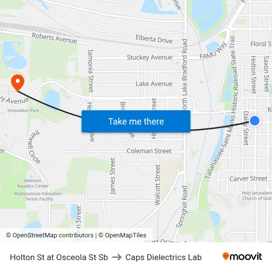 Holton St at Osceola St Sb to Caps Dielectrics Lab map