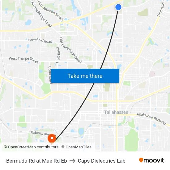 Bermuda Rd at Mae Rd Eb to Caps Dielectrics Lab map