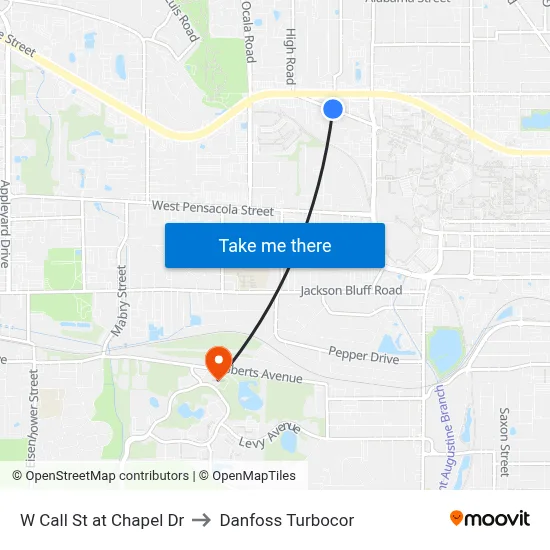 W Call St at Chapel Dr to Danfoss Turbocor map