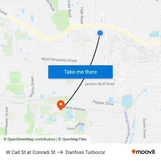 W Call St at Conradi St to Danfoss Turbocor map