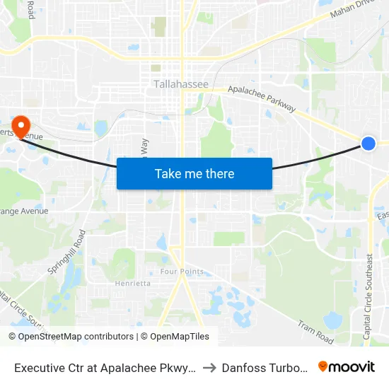 Executive Ctr at Apalachee Pkwy Nb to Danfoss Turbocor map