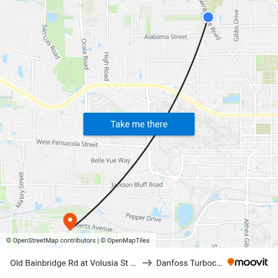 Old Bainbridge Rd at Volusia St Sb to Danfoss Turbocor map